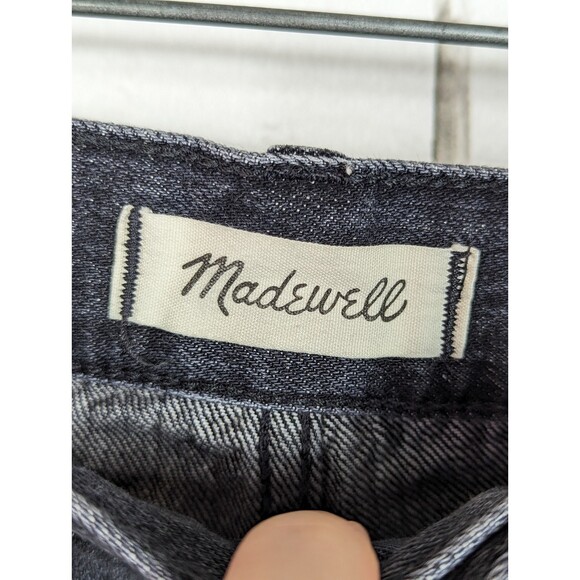 MADEWELL Relaxed Denim Shorts Black Wash High Rise Cotton Summer Size 29 - Picture 4 of 6